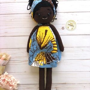 Crochet doll, amigurumi African American